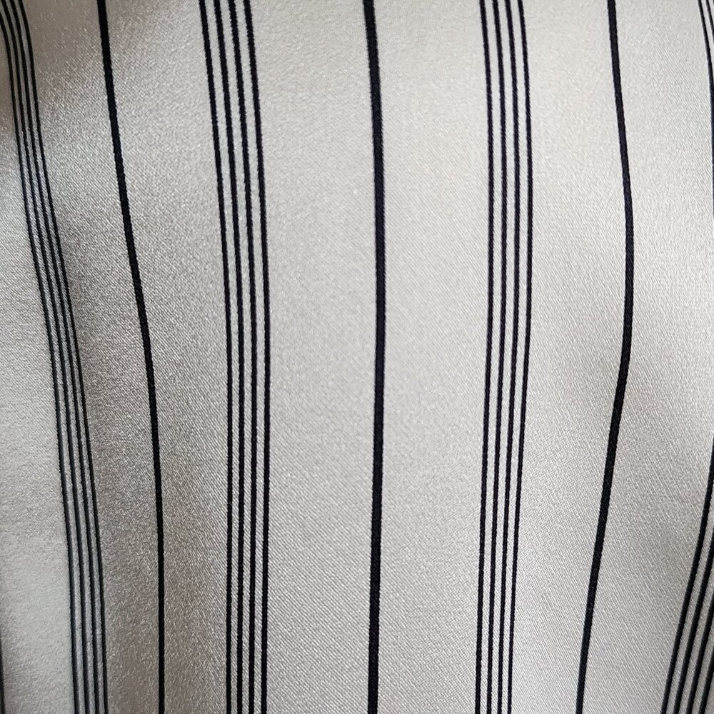 Georgio Armani Shirt Womens Size 40 Striped Italian Silk Button Down NWOT - Picture 7 of 9